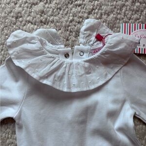 White La Coqueta Ruffled Baby Top NWT